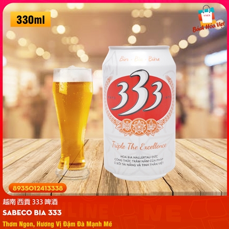 Bia Sài Gòn SABECO 333 (Lon 330ml)
